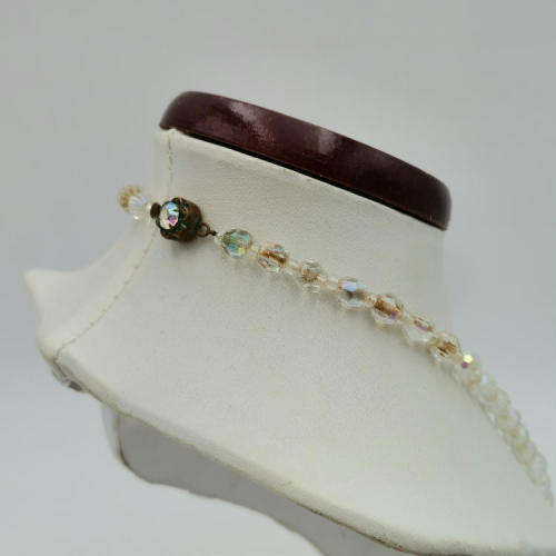 Vintage crystal necklace with brass clasp