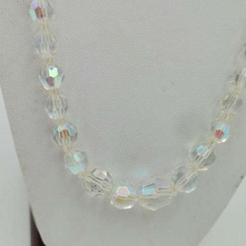 Vintage crystal necklace with brass clasp