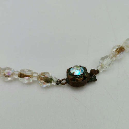 Vintage crystal necklace with brass clasp