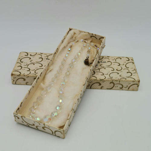 Vintage crystal necklace with brass clasp