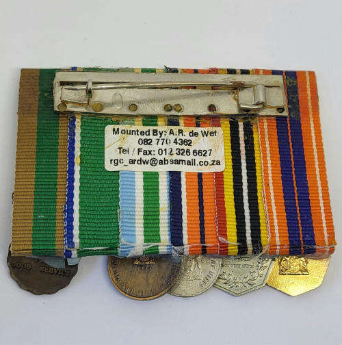 Set of 5 SADF miniature medals - Loyal service medal is missing
