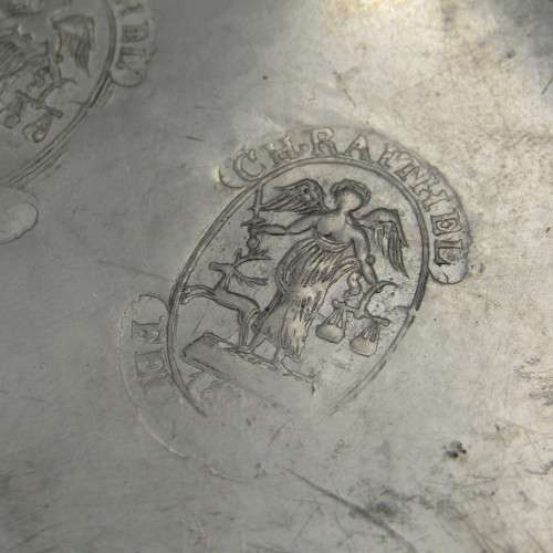 Antique 1842 CH. Raithel German pewter bowl