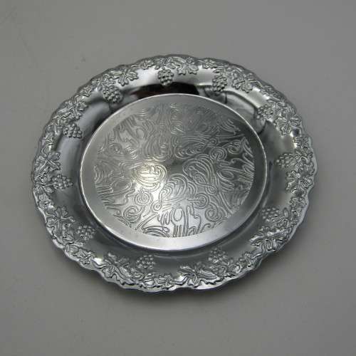 Vintage Chrome plated set of 6 coasters & 2 wine bottle coasters