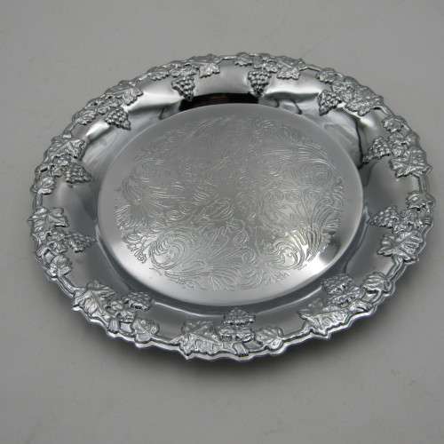 Vintage Chrome plated set of 6 coasters & 2 wine bottle coasters