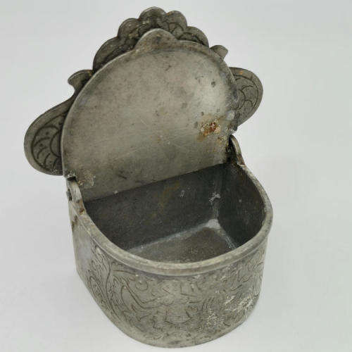 Antique Gnadental Zinn Edward Scholl German pewter salt holder