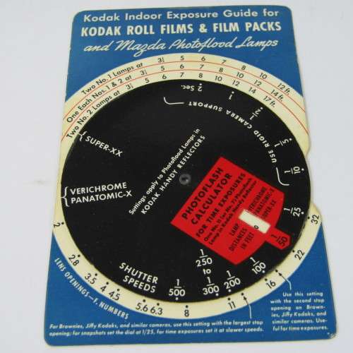 Kodak indoor exposure guide No. 1211
