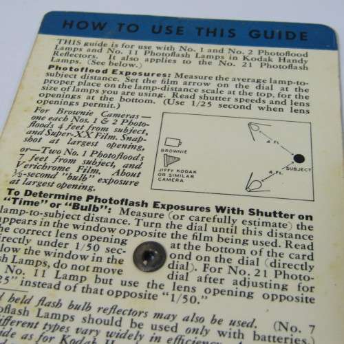 Kodak indoor exposure guide No. 1211
