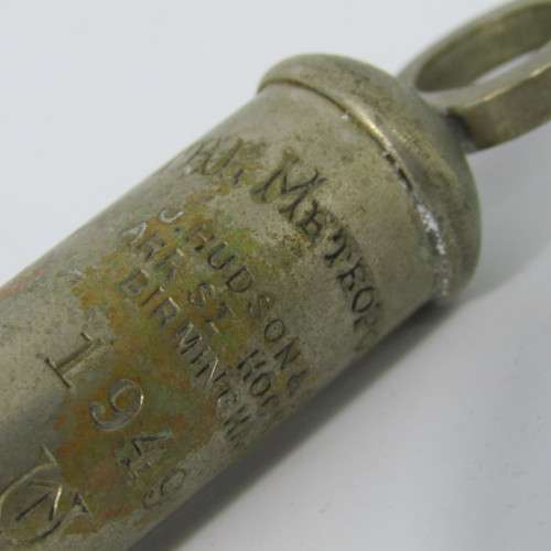 1949 The Metropolitan military whistle by J. Hudson & Co.