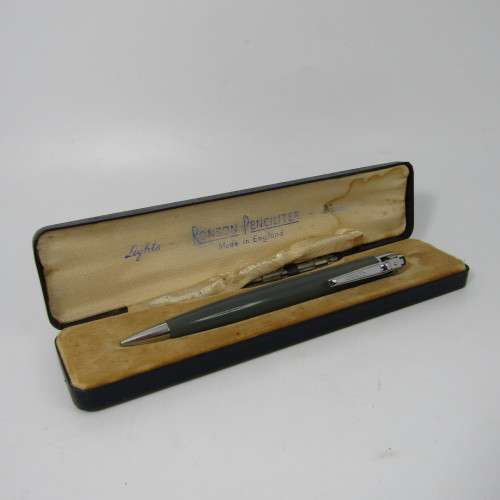 Vintage Ronson Penciliter pencil lighter in case - not working - front tip loose