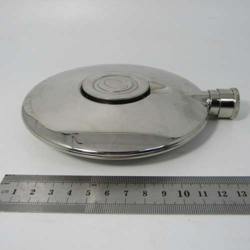 Dalvey Scotland stainless steel hipflask with foldable cup