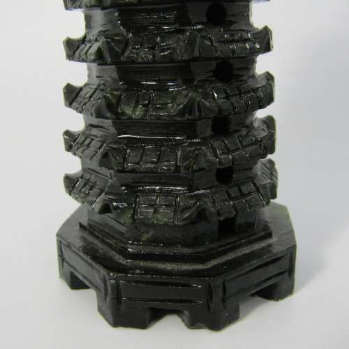 Vintage Jade stone carving of Tower of Chinese Immortals of Wisdom