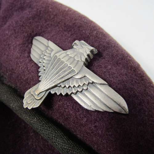 SA Army maroon Paratrooper beret with badge with badge - 54 cm