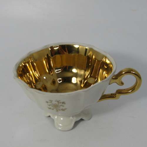 Vintage German Alka Bavaria Gilt Floral design demitasse set