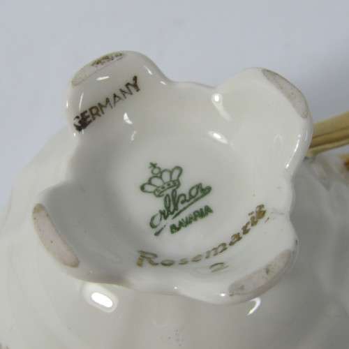 Vintage German Alka Bavaria Gilt Floral design demitasse set