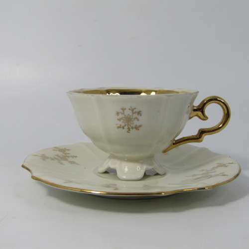Vintage German Alka Bavaria Gilt Floral design demitasse set