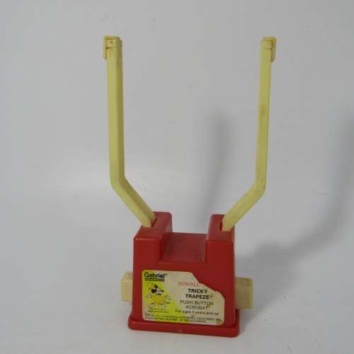 Vintage Gabriel Donald Duck Tricky Trapeze button acrobat - rope broken