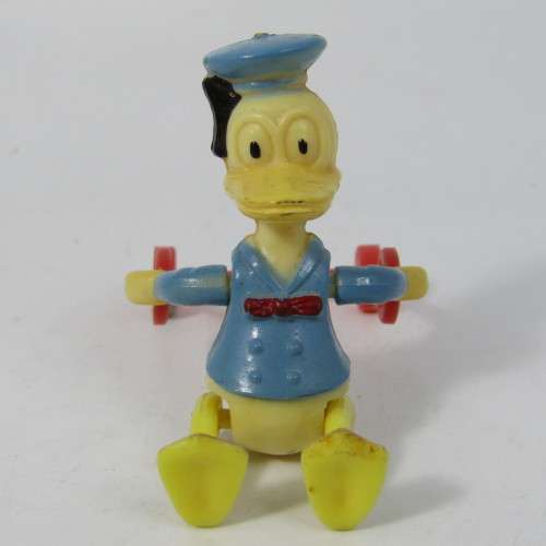 Vintage Gabriel Donald Duck Tricky Trapeze button acrobat - rope broken