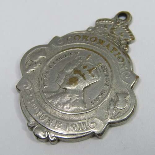 1911 Coronation Glasgow celebration fob medallion