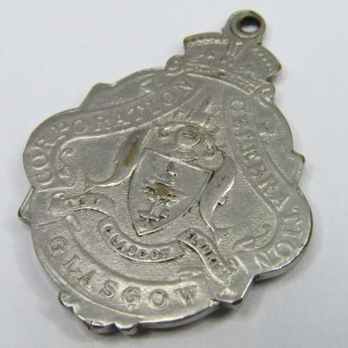 1911 Coronation Glasgow celebration fob medallion