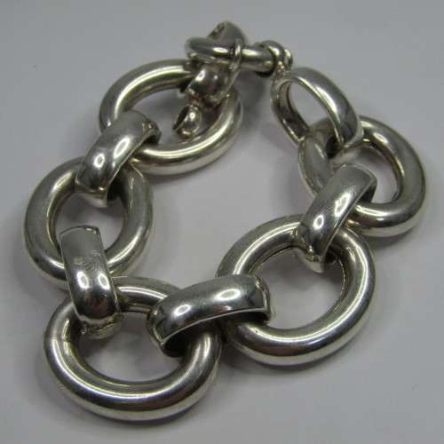 Thick Sterling Silver bracelet - weighs 63,5g - 20cm