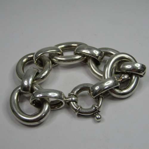 Thick Sterling Silver bracelet - weighs 63,5g - 20cm