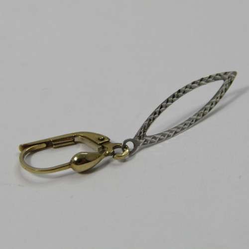 Pair of 9kt white & yellow Gold earrings - weighs 1,3g