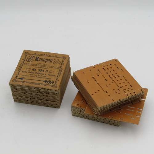 Antique Boleine hand crank manopan organ music box with music punch cards