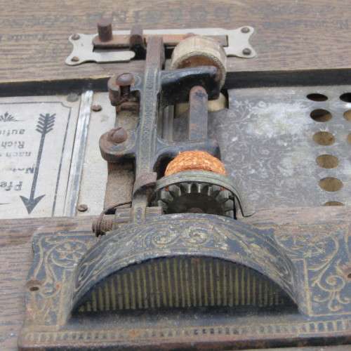 Antique Boleine hand crank manopan organ music box with music punch cards