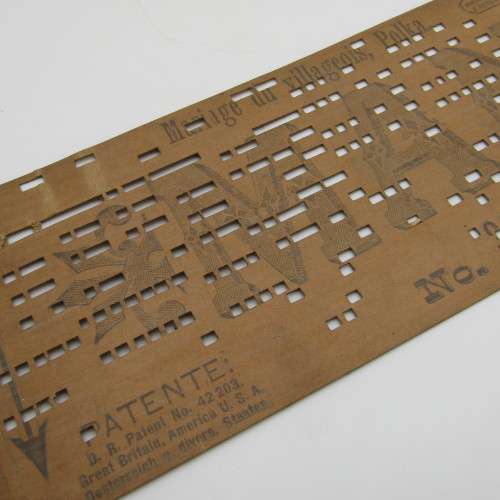 Punched Media Manopan Music Box Strip No. 304 - The Countrayman`s Wedding Ploka - Late 1800`s