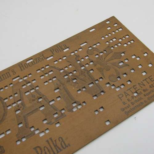 Punched Media Manopan Music Box Strip No. 304 - The Countrayman`s Wedding Ploka - Late 1800`s