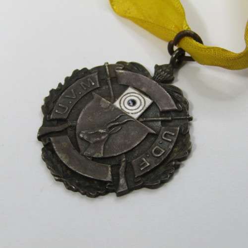SA Union Defence Force hallmarked silver shooting fob medal