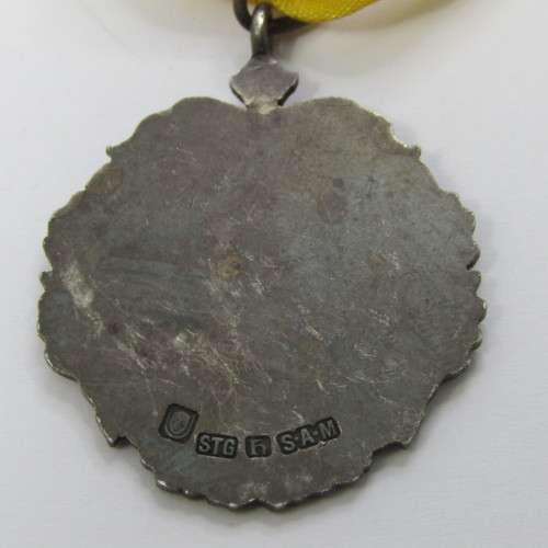 SA Union Defence Force hallmarked silver shooting fob medal