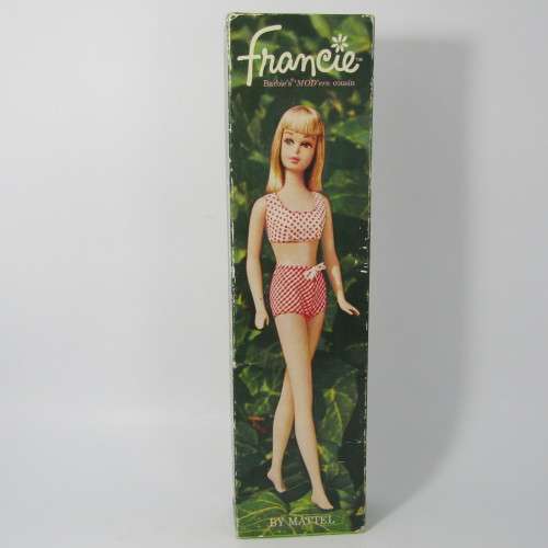 1966 Barbie series - Francie Straight leg doll - marked 1965 Mattel - in original box