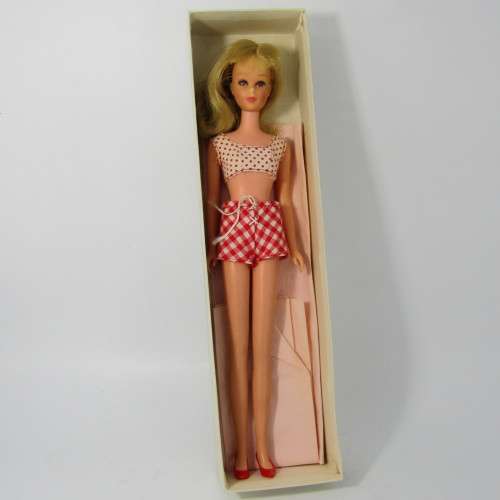 1966 Barbie series - Francie Straight leg doll - marked 1965 Mattel - in original box