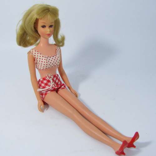 1966 Barbie series - Francie Straight leg doll - marked 1965 Mattel - in original box