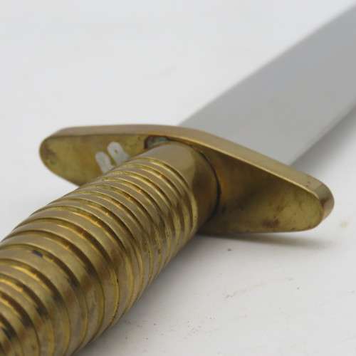 Handmade WW2 style Fairbairn Sykes fighting knife with brass handle in wooden box by Riaan Ras