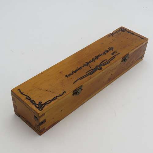 Handmade WW2 style Fairbairn Sykes fighting knife with brass handle in wooden box by Riaan Ras