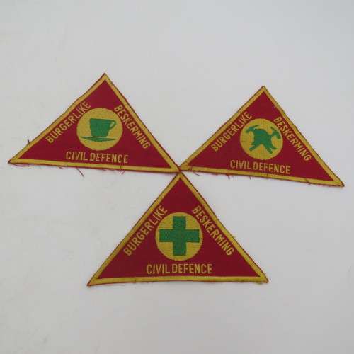 Lot of 3 different Civil Defence cloth badges