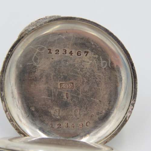 Antique Sterling silver half hunter ladies pocket watch - working