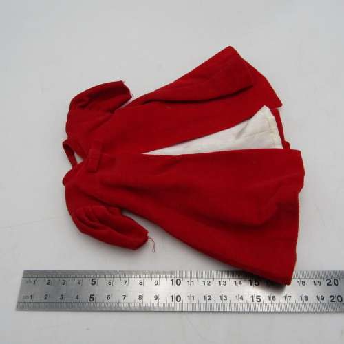 Barbie doll red coat with hat and handbag