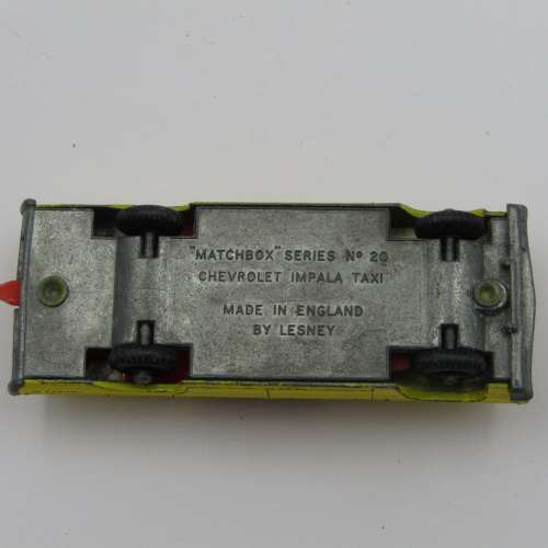 Lesney Matchbox #20 Chevrolet Impala Taxi die-cast toy car