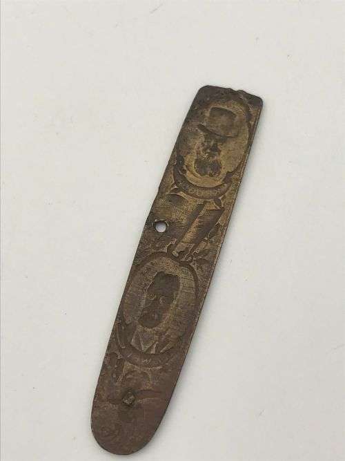 Kruger and De Wet brass pocket knife side handle piece