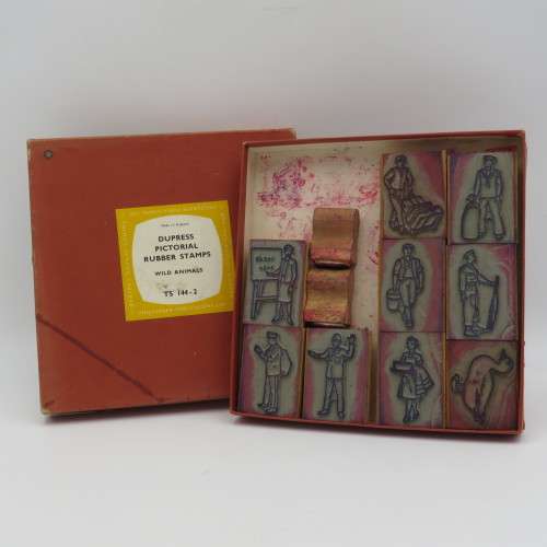 Lot of 9 rubber stamps - Vintage