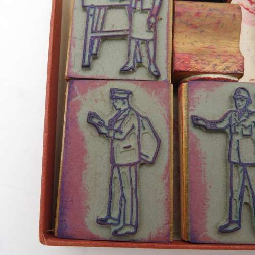 Lot of 9 rubber stamps - Vintage