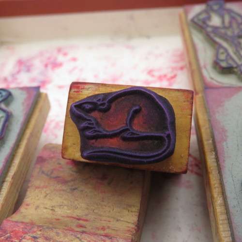 Lot of 9 rubber stamps - Vintage