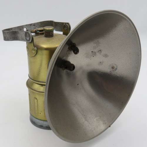 Vintage Justrite brass carbide lamp