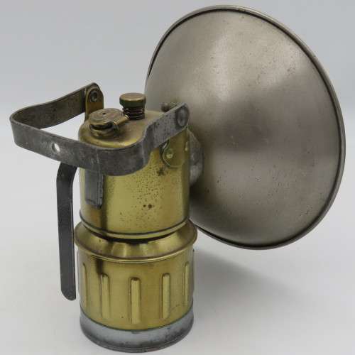Vintage Justrite brass carbide lamp