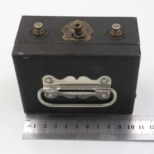 Vintage metal money box with combination lock