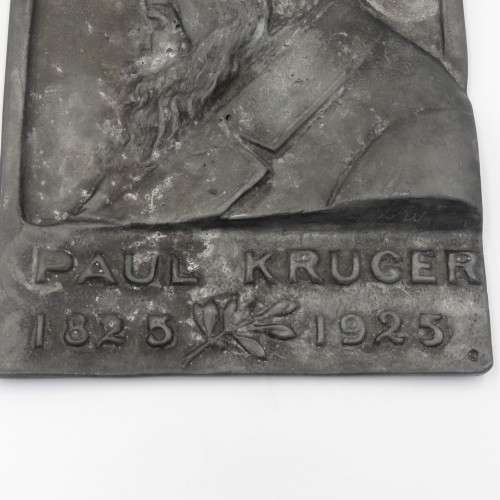 Paul Kruger 1825 - 1925 commemorative metal plaque