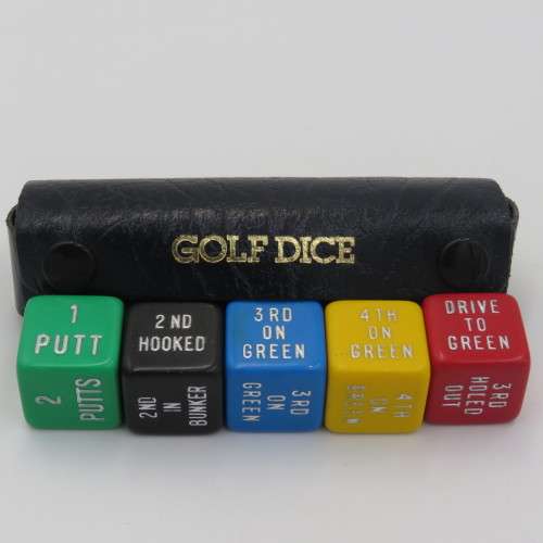 Set of Gholf Dice in leather pouch